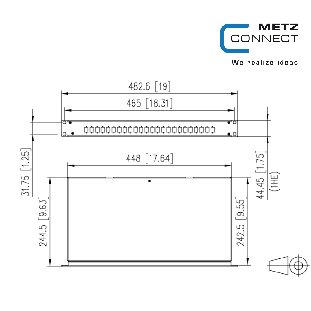 پچ پنل فیبر نوری - 24xLC Duplex OM3