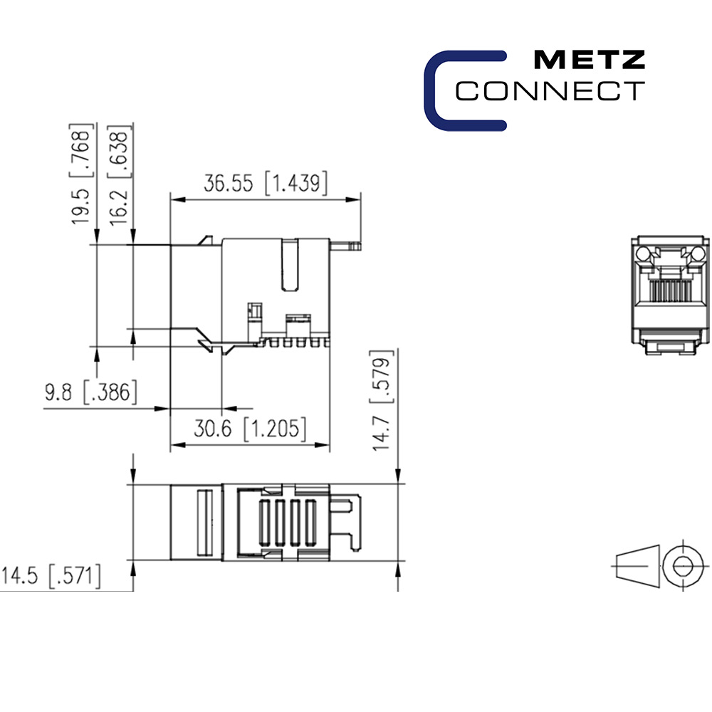 کیستون شبکه Cat6 - UTP متز کانکت